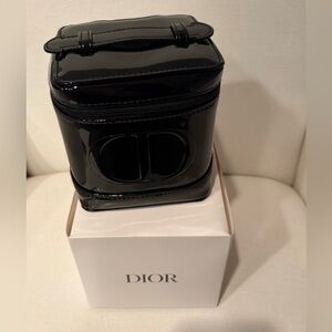 Dior Top Handle Black Patent Cosmetics & Accessories Bag~Newly Released by Dior